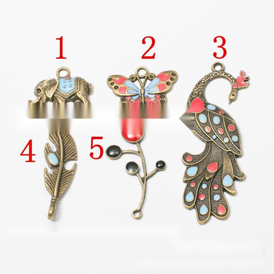 Colorful Animal And Nature Charms showing assortment on a white background