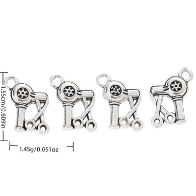 hair dryer and scissors charm shown from the front