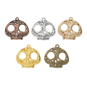 Cutout Skull Charm Pendants in 5 Metal Finish Options