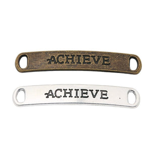 Achieve Word Bar Two-Loop Metal Connector For Jewelry Making