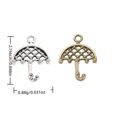 Front comparison of lattice umbrella metal component in 2 finishes