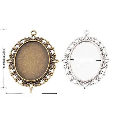 Ornate Oval Cabochon Setting front product view