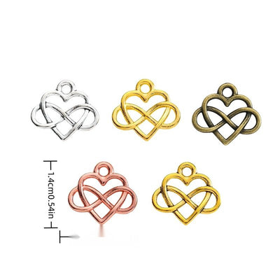 Finish overview of infinity knot heart metal charm
