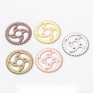 Open Gear Wheel Jewelry Components in 5 Metal Finish Options