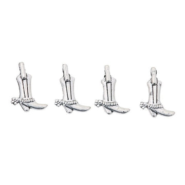 Ice Skate Metal Charm for Jewelry Making in Antique Silver