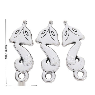 Two Loop Fox Metal Connector Charm in Textured Metal for Jewelry Making