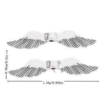 Straight Feathered Wing Bead Alloy Bead in Antique Silver Finish