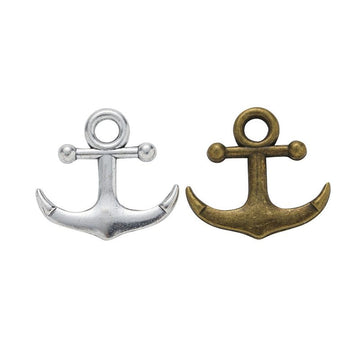 Classic Curved Anchor Charm in 2 Metal Finishes for Jewelry Making