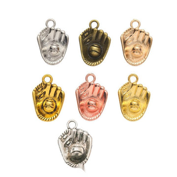 Vintage Finish Metal Baseball Glove Charms in 7 Style Options