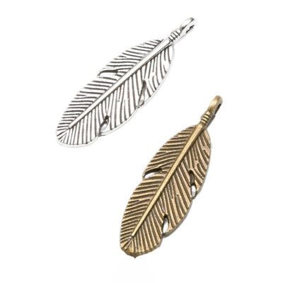 Feather Charm grouped finish options on a white background