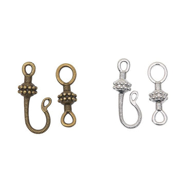 Decorative Hook Toggle Clasp in Two Antique Metal Finishes