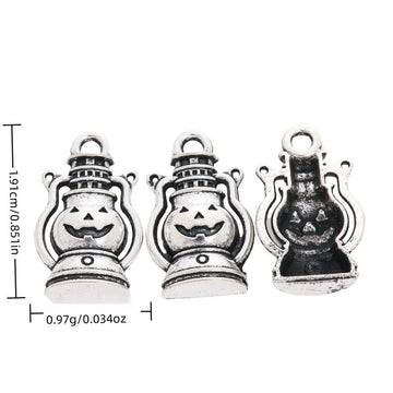 Jack-O-Lantern Lantern Metal Charm Pendant in 1 Finish for DIY Jewelry