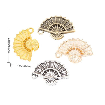 Folding Fan Charm in 4 Finishes for Jewelry Making