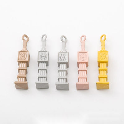 Group view of clock tower styles on a white background