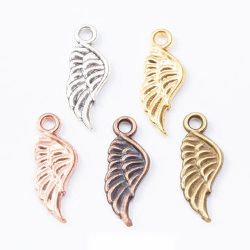 Feathered Single Wing Charm Pendants in Five Finishes