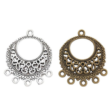 Ornate Round Multi Loop Metal Connectors in Two Finishes