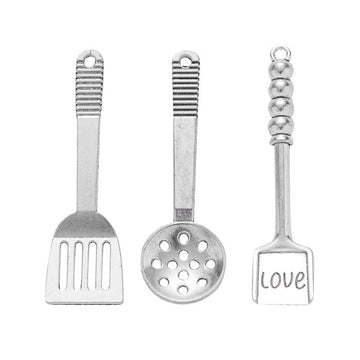 Mini Kitchen Spatula and Slotted Spoon Charms in 4 Styles