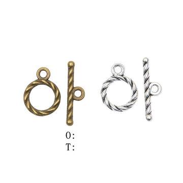Twisted Rope Round Toggle Clasp Set in 2 Pictured Finishes
