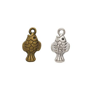 Tiny Fish Charm In 2 Metal Finishes For Jewelry Making