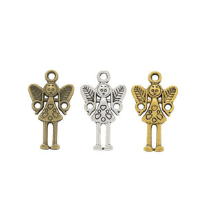 Standing Angel Charm Metal Pendant for Jewelry Making