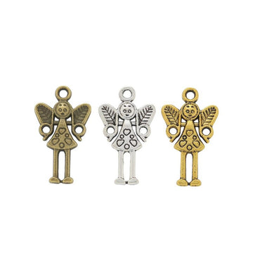 Standing Angel Charm Metal Pendant for Jewelry Making