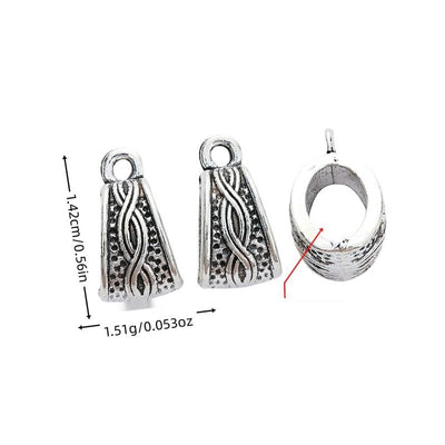 Product image showing the braided tapered bail bead and its visible metal details