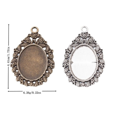 Rose Oval Cabochon Setting front product view