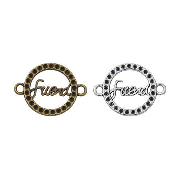Friend Round Two Loop Connector in Two Antique Finishes