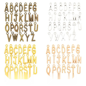 Uppercase Alphabet Letter Charms in Multiple Metal Finishes for Jewelry Making