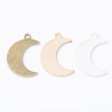 Crescent Moon Charm in 3 Finishes for Jewelry Making