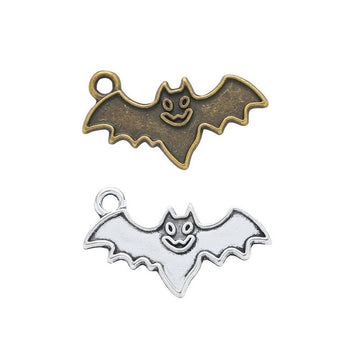 Smiling Bat Metal Charm in 2 Pictured Finishes Jewelry