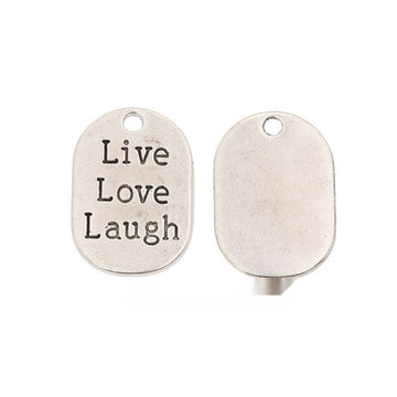 Live Love Laugh Double Sided Metal Tag Charm for Jewelry Making