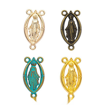 Oval Virgin Mary Multi-Loop Metal Connector in Five Finishes