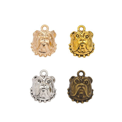 Group view of dimensional bulldog head with a top hanging loop