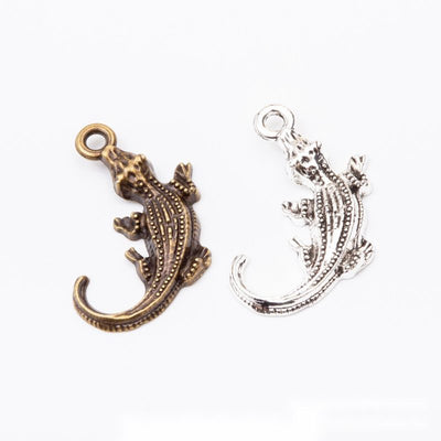 Textured Crocodile Metal Charm Pendant shown in the available visible finishes