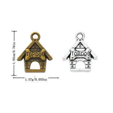 Topdog Doghouse Charm In 2 Metal Finishes For Jewelry Making