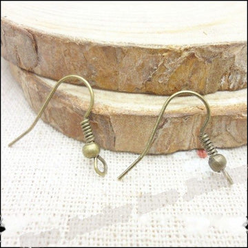 Coil Detail Fishhook Earring Wires in Antique Bronze