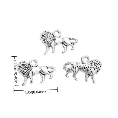 Product image showing the walking lion metal charm and its visible metal details