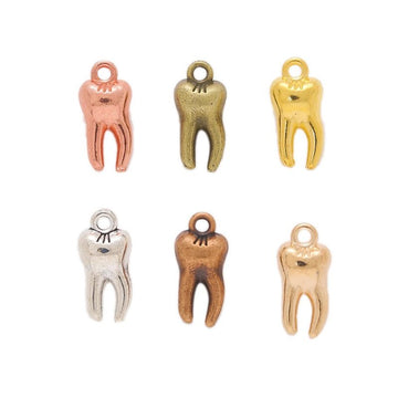 Small Molar Tooth Charm in Multiple Metal Finishes for Jewelry Making
