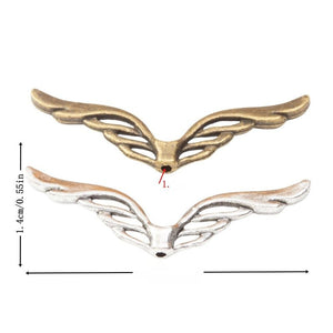 Openwork Angel Wing Spacer Beads in Antique Bronze, Antique Silver