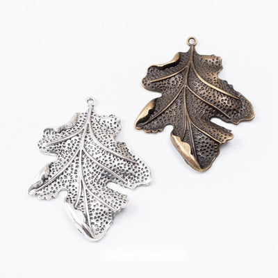 Textured Leaf Charms showing assortment on a white background