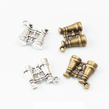 Binoculars Charm in Two Antique Metal Finishes for Jewelry