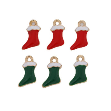 Enamel Christmas Stocking Alloy Charm in 2 Pictured Options