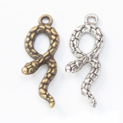 Coiled Snake Charm grouped finish options on a white background
