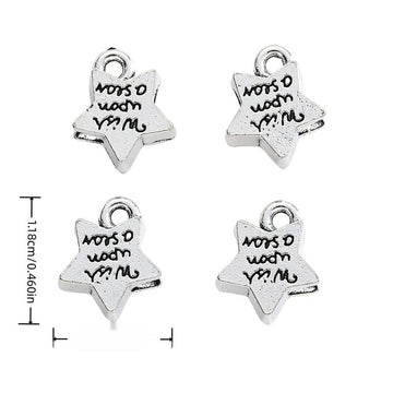 Wish Upon A Star Charm in 1 Metal Finish for Jewelry Making