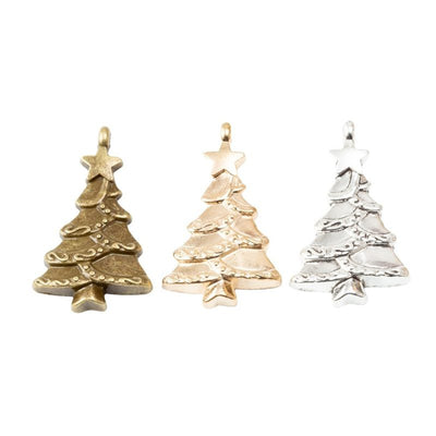 Christmas Tree Charm finish comparison on a white background