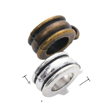 Double Groove Tube Spacer Bead in Textured Metal for Jewelry Making