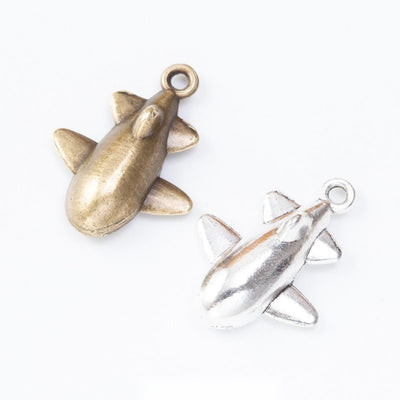 Grouped front views of airplane charms