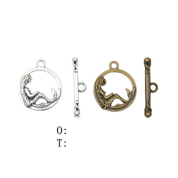 Horse Silhouette Round Toggle Clasp Set in 2 Pictured Finishes
