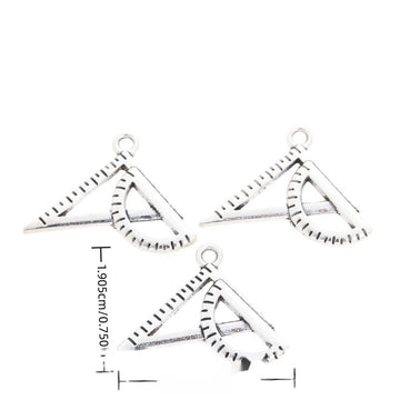Triangle Ruler Vintage Metal Charm Pendant for Jewelry Making